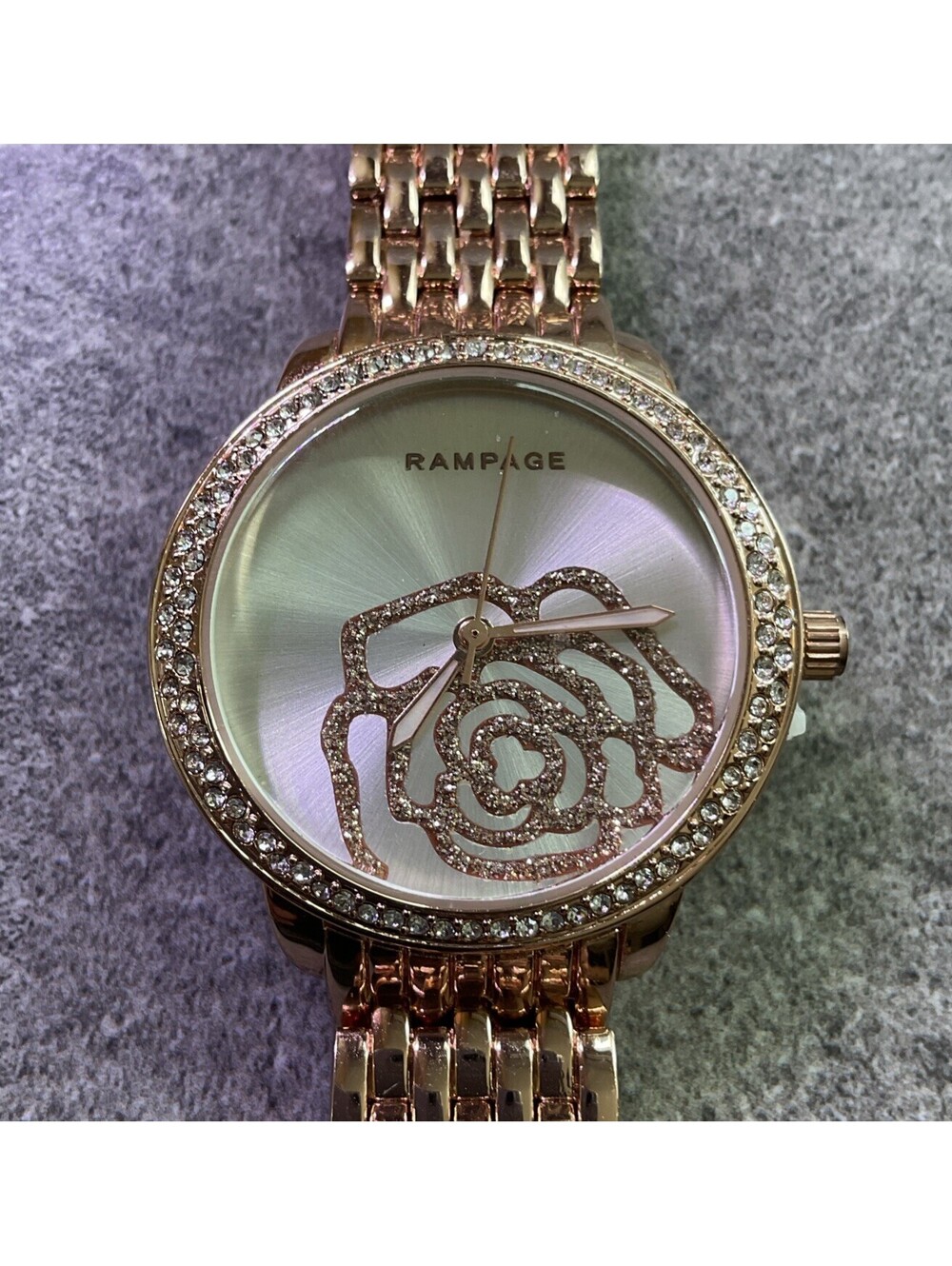 Beautiful Rampage Womens Watch 35mm Rose Gold Tone Case & Band NWT D5